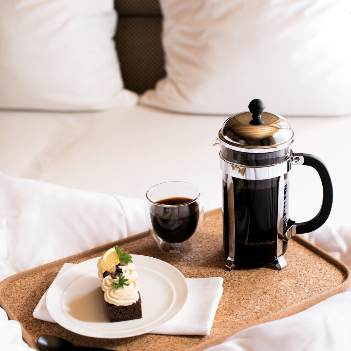 Set de Café Prensa Francesa con 2 Vasos Doble Pared 350ml