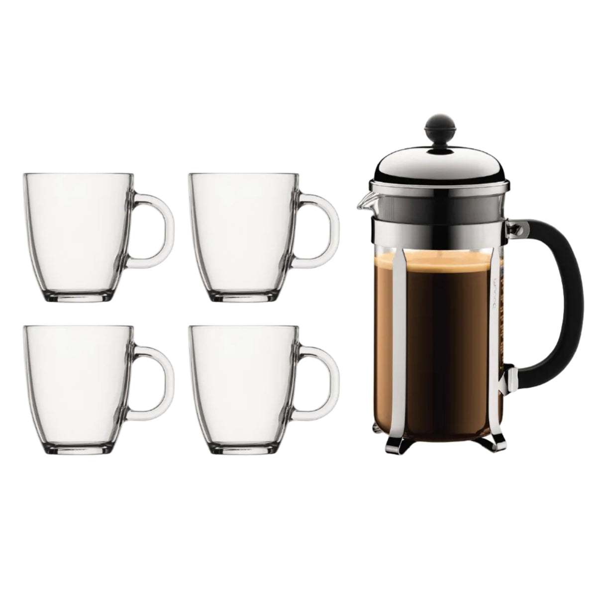 Set de Café Prensa Francesa con 4 Tazas Bistro 450ml