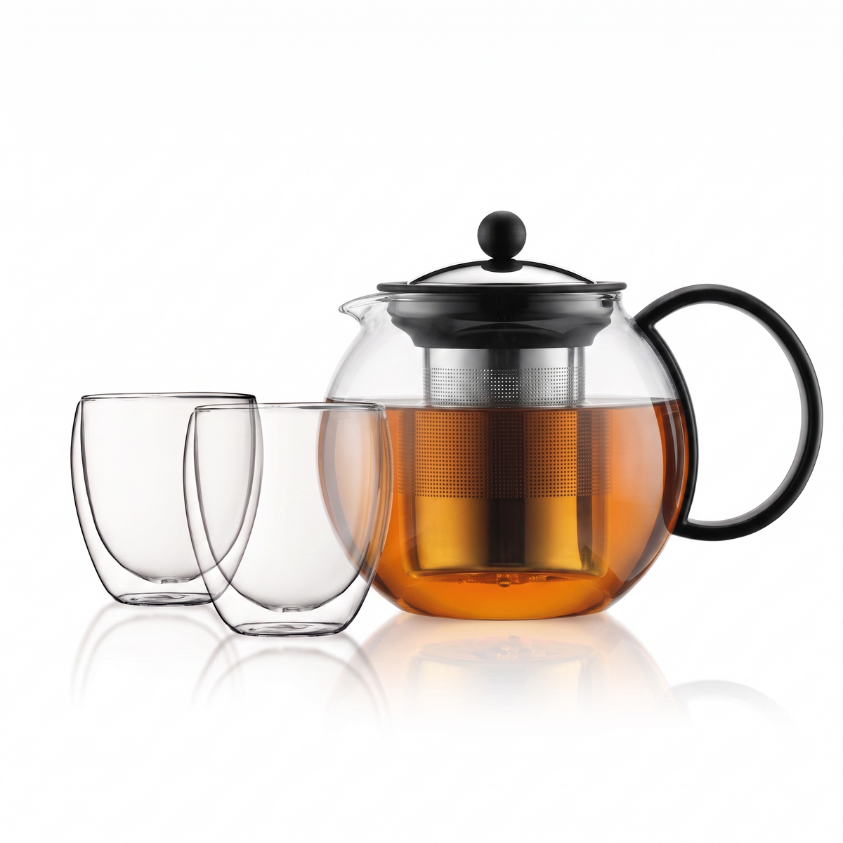 Pack Tea Time Duo: Tetera con Filtro con 2 Vasos Doble Pavina 250ml