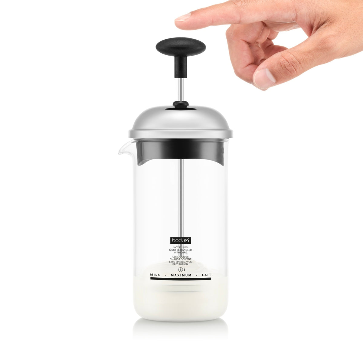 Batidor Manual de Leche sin asa 0,08lt, negro
