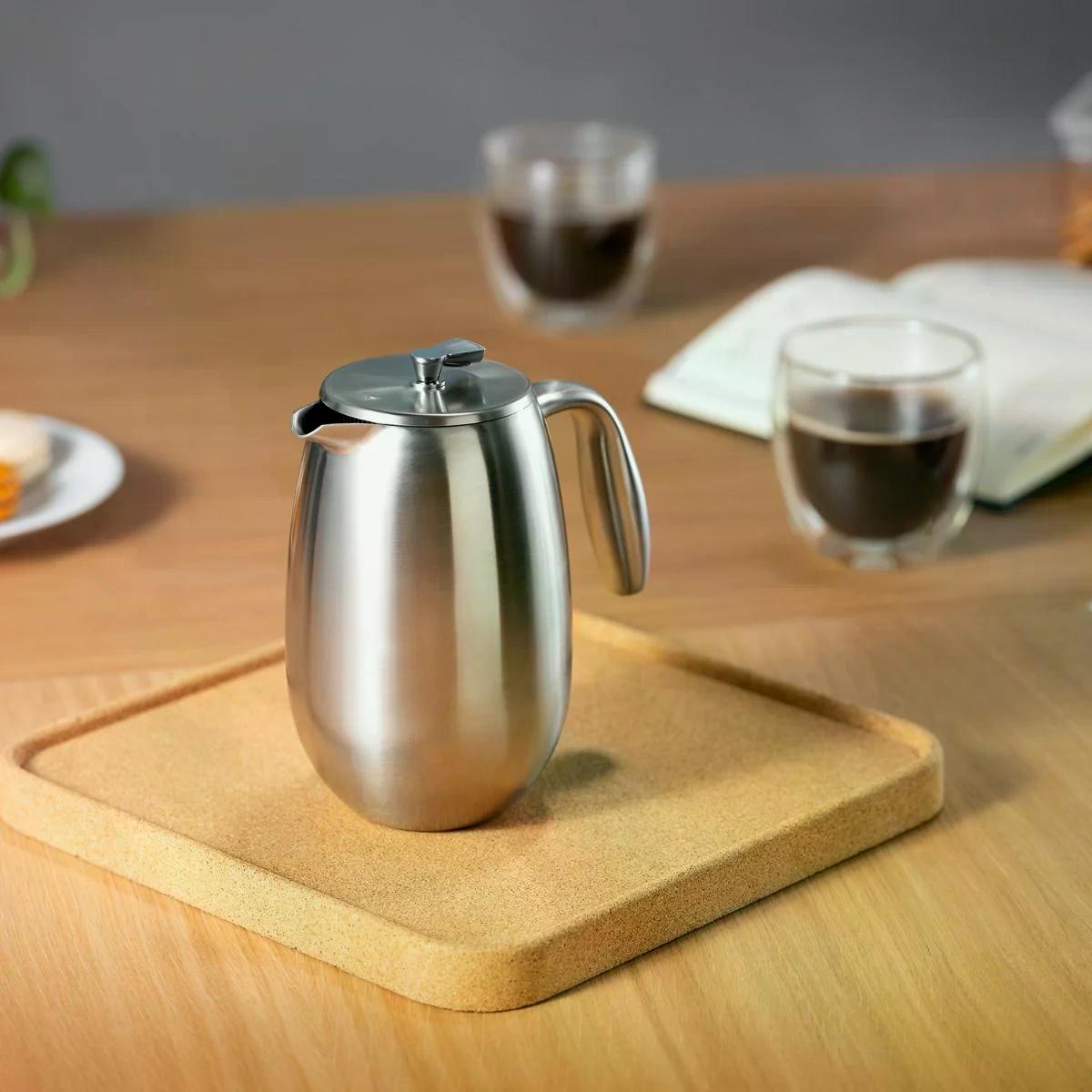 Cafetera Térmica doble pared 350 ml, acero Inox