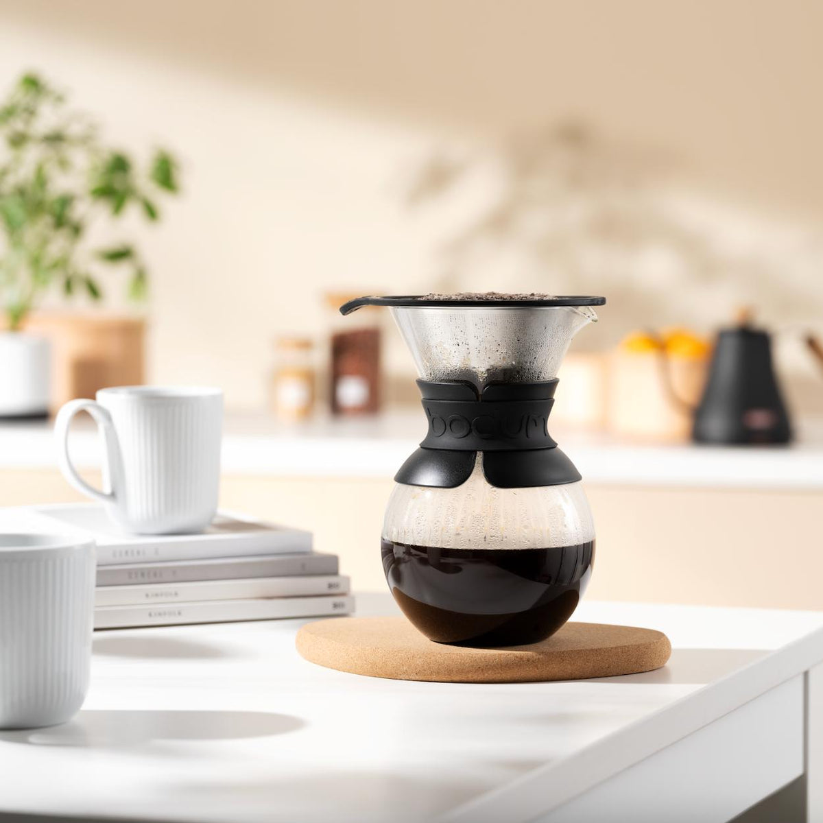 Cafetera de Goteo, filtro permanente de acero inox 1 lt, negro